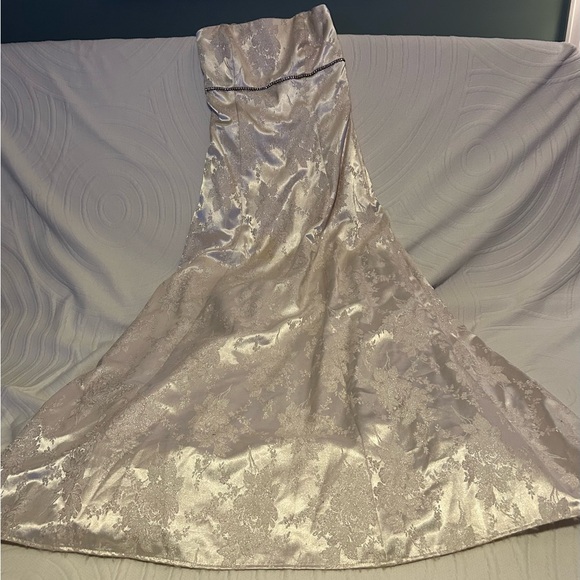 Beautiful Vintage Strapless Gown in champagne pink with matching shawl - Picture 3 of 16